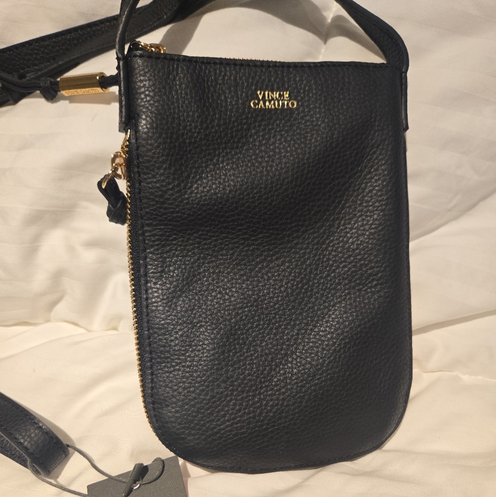 Vince Camuto Black Leather Crossbody Bag